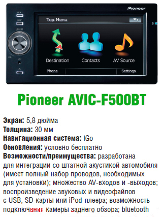 Pioneer Avic F500BT